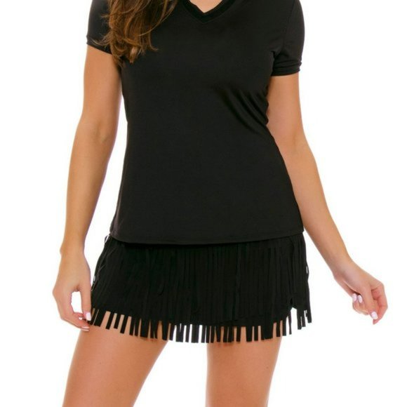 Nwt Lucky In Love Fringe Active Tennis Skirt Skort Shorts L Large - Picture 13 of 13